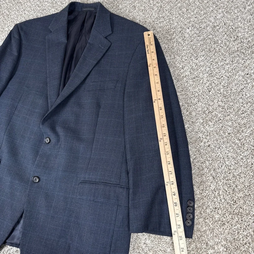 Lauren Ralph Lauren Blazer Mens 44R Blue Plaid Wool 2 Button Professional Preppy